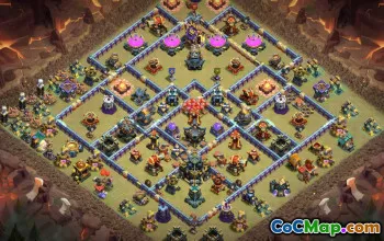 town hall 17, trophy/war base layout #49890