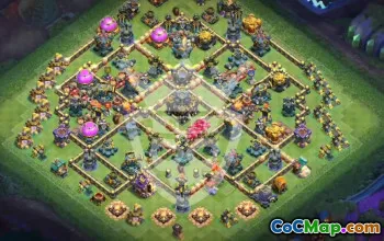 town hall 17, trophy/war base layout #49970