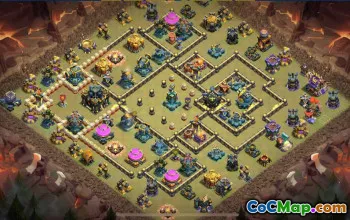 town hall 17, trophy/war base layout #50003