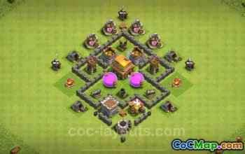 TH4 Farming Base Layouts – Hybrid Designs with Links 2025 #26801