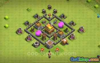 رابط قاعدة الزراعة TH4 - دليل Clash of Clans 2024 رقم 18008