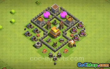 رابط قاعدة الزراعة TH4 - Clash of Clans Hybrid 2024 #18020