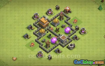 رابط قاعدة الزراعة TH4 - قاعة مدينة Clash of Clans المستوى 4 #18075