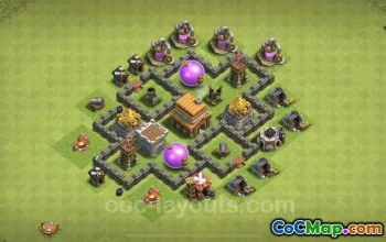 المستويات القصوى لقاعدة الزراعة في TH4 - Clash of Clans انسخ الرابط رقم 18112