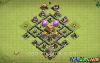 تصميم قاعدة مزرعة TH4 Max: تصميم مضاد لكل شيء وتخطيط هجين رقم 18100