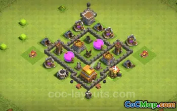 قاعدة TH4 Max الزراعية: تصميمات مضادة لـ 3 نجوم ومضادة للهواء 2024 #18058