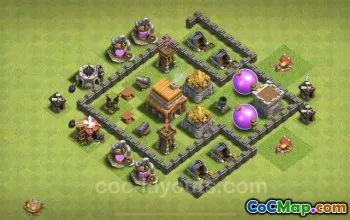 TH4 Max Farming Base - Clash of Clans Base Copy & Link #18120