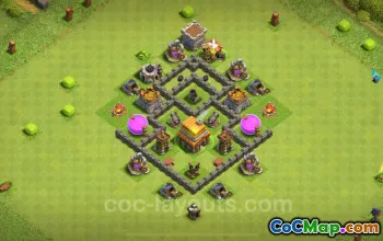 Base trofeo TH4: Anti 3 stelle, Anti tutto - Clash 2024 #18026