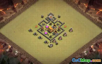 town hall 4, trophy/war base layout #38837
