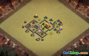 town hall 4, trophy/war base layout #38838