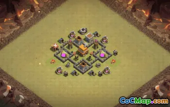 town hall 4, trophy/war base layout #38840
