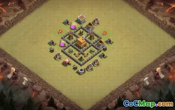 town hall 4, trophy/war base layout #38841