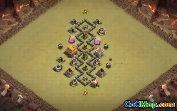 town hall 4, trophy/war base layout #38842