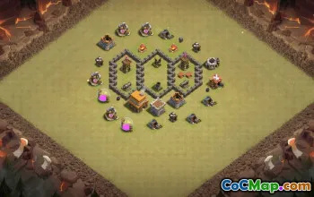 town hall 4, trophy/war base layout #38844