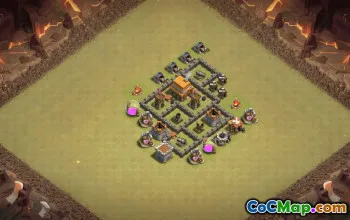 town hall 4, trophy/war base layout #38851