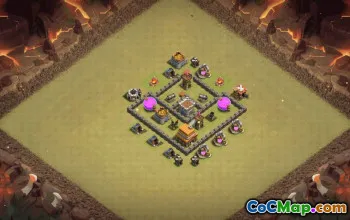 town hall 4, trophy/war base layout #38873