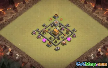 town hall 4, trophy/war base layout #38892