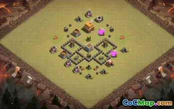 town hall 4, trophy/war base layout #38896