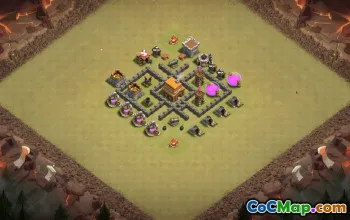 town hall 4, trophy/war base layout #38898