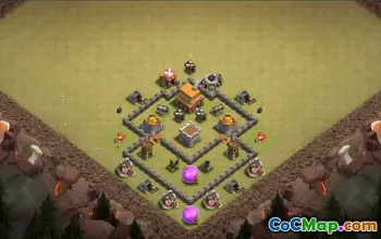 town hall 4, trophy/war base layout #39005