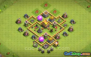 TH5 Farming Base 2024: Anti 3 Stars Hybrid Link - COC #18140
