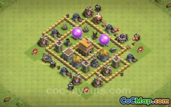 TH5 Farming Base: Anti 2 Stars Hybrid Design - COC #18207
