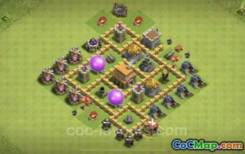TH5 Farming Base - Anti 3 Stars Hybrid Copy - Clash of Clans #18240