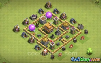 Hybridní základní článek TH5: Maximální úrovně pro radnici, úroveň 5 #18225