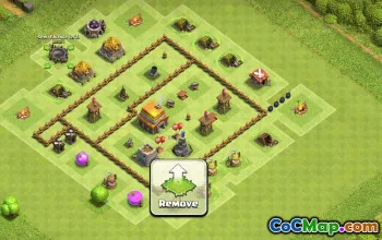 town hall 5, trophy/war base layout #37164