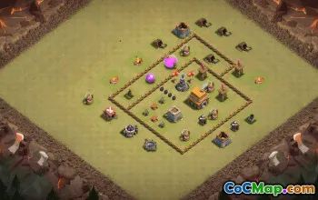 town hall 5, trophy/war base layout #37208
