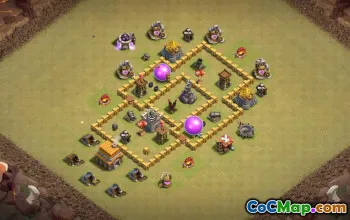 town hall 5, trophy/war base layout #38034