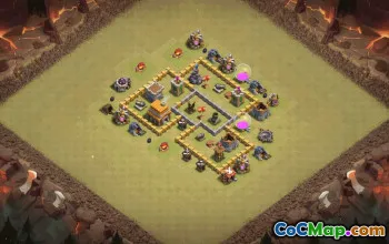 town hall 5, trophy/war base layout #39022