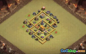 town hall 5, trophy/war base layout #39075