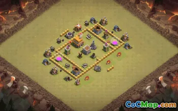town hall 5, trophy/war base layout #39088