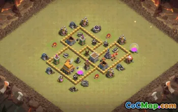 town hall 5, trophy/war base layout #39089