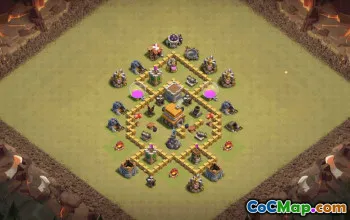 town hall 5, trophy/war base layout #39098