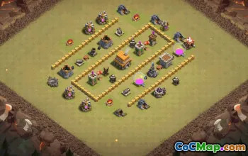 town hall 5, trophy/war base layout #39100