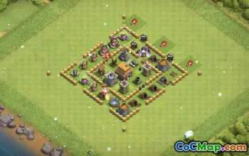 town hall 5, trophy/war base layout #40844