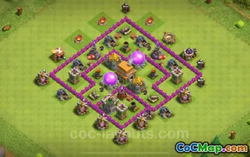 TH6 Farming Base: Anti 2 Stars & Link - Clash of Clans 2024 #18304