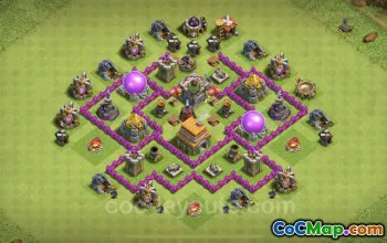 TH6 Farming Base - Anti Air & Hybrid Design - Clash of Clans #18395