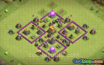 TH6 Farming Base Link - Anti 3 Stars Hybrid Design - COC #23718