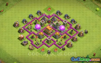 TH6 Farming Base Link & Anti-Air Hybrid - Clash of Clans 2024 #18300