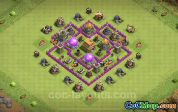 TH6 Max Level Farming Base – Clash of Clans Hybrid Layout #18448