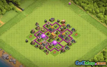 town hall 6, trophy/war base layout #36842