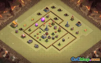 Top Town Hall 6 Base Layout Copy & Map #37265