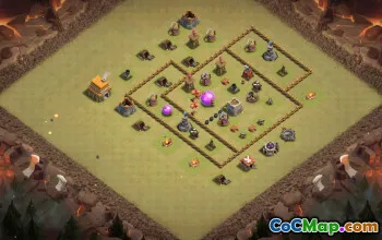 town hall 6, trophy/war base layout #37274