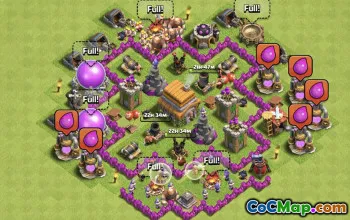 town hall 6, trophy/war base layout #37952