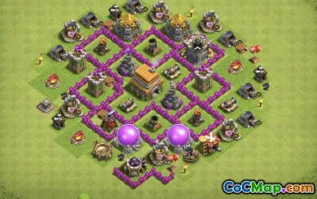 town hall 6, trophy/war base layout #37998