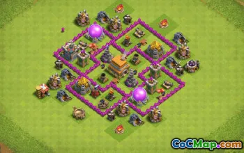 town hall 6, trophy/war base layout #38112