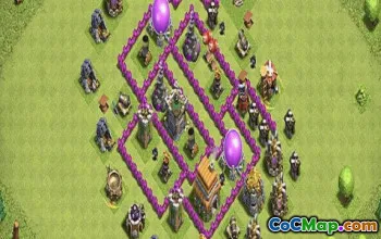 town hall 6, trophy/war base layout #38936